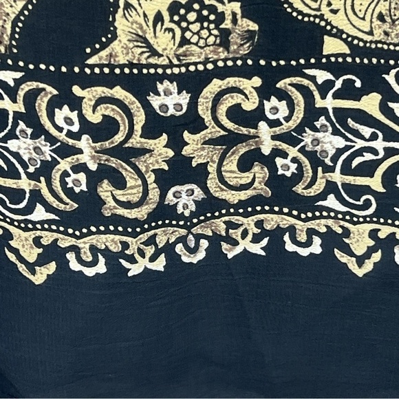 NEW- Wrap Around, Waist Tie, Floral, Scroll Design Hem Long Maxi Dress One Size - Picture 9 of 9